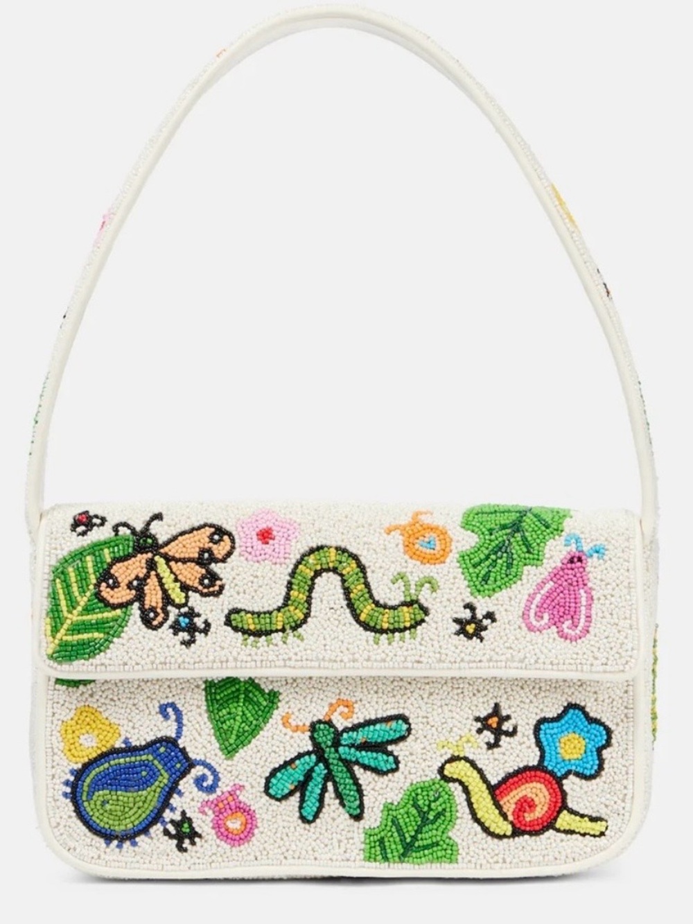 new STAUD Tommy Bug Out Beaded Shoulder Bag Purse